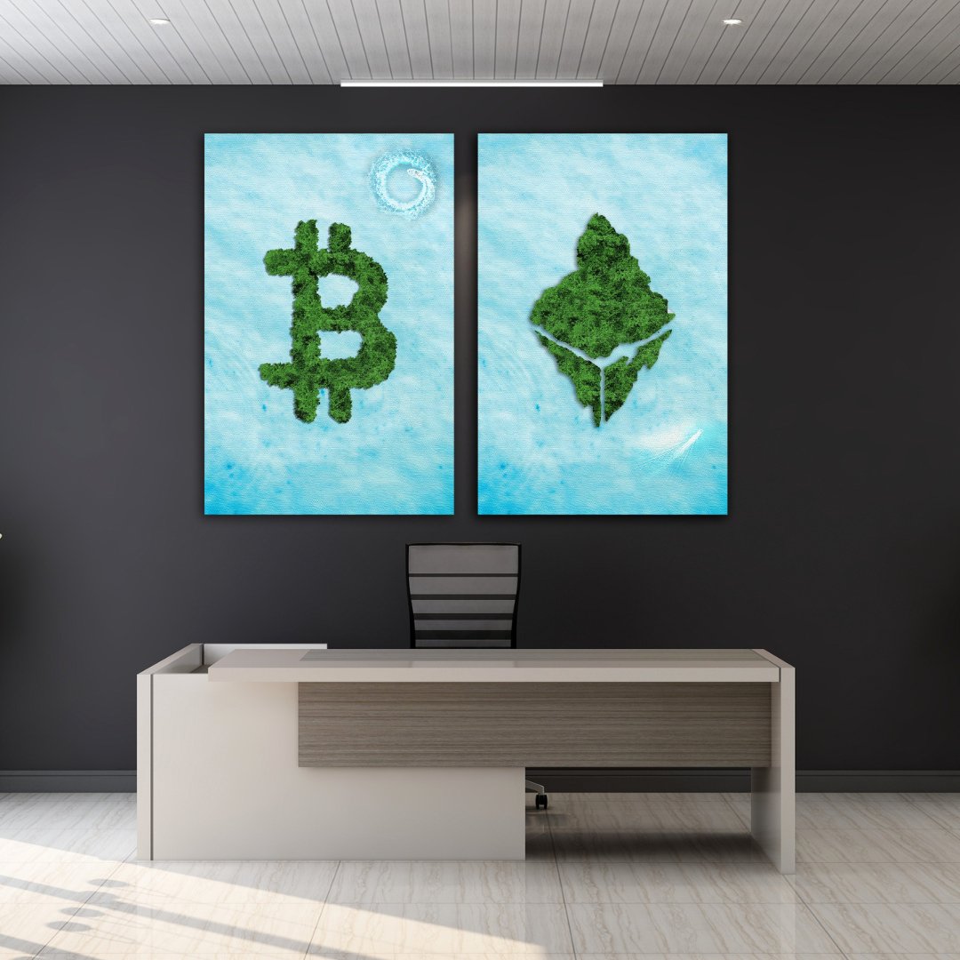 Tableaux décoratifs Pack - Bitcoin & Ethereum Duo - kolors brand