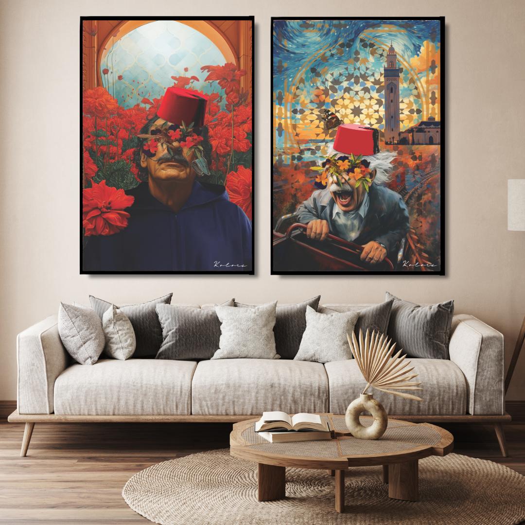 Tableaux décoratifs Pack - Dali et Einstein au Maroc - kolors brand