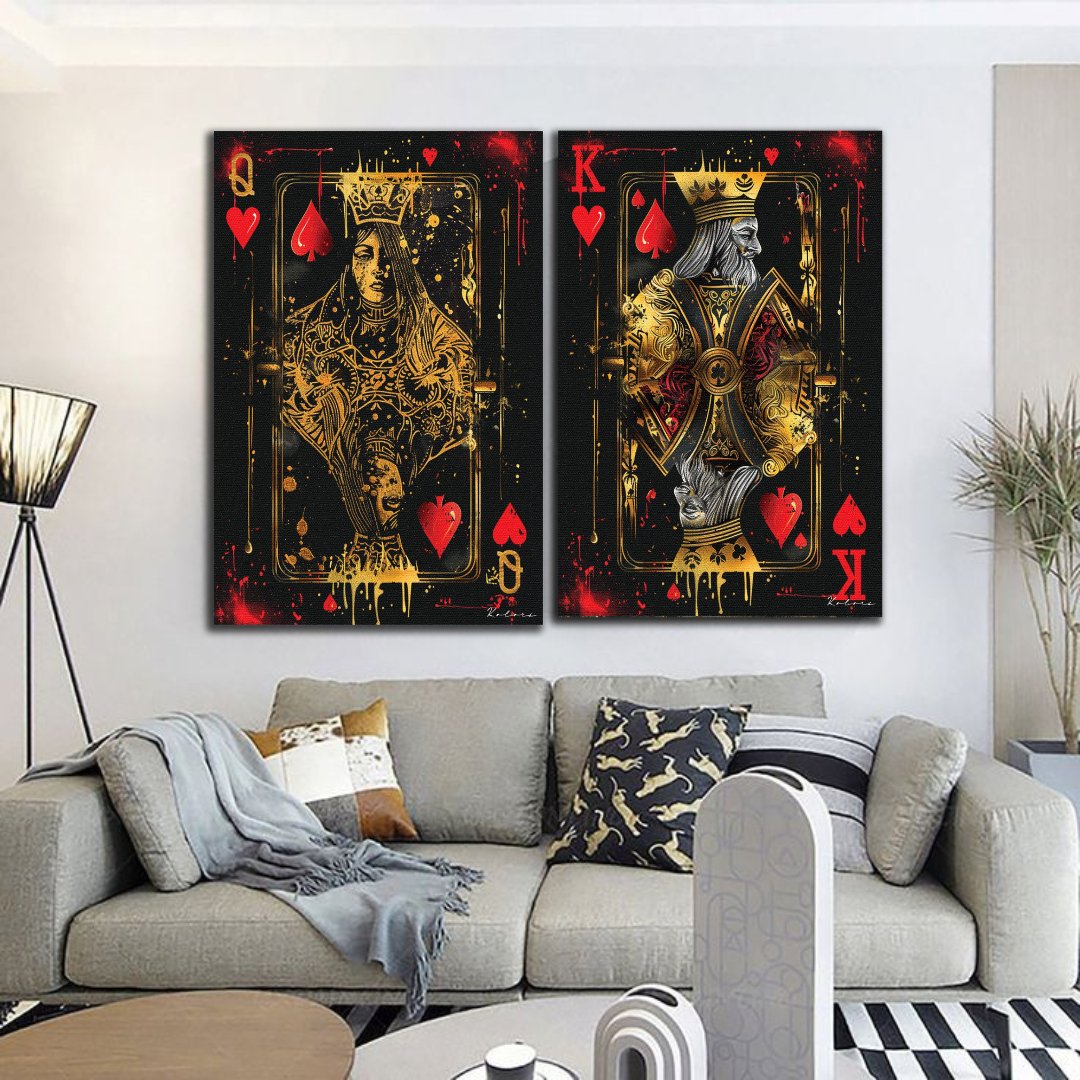 Tableaux décoratifs Pack - Le Roi et la Reine de Cœurs - kolors brand