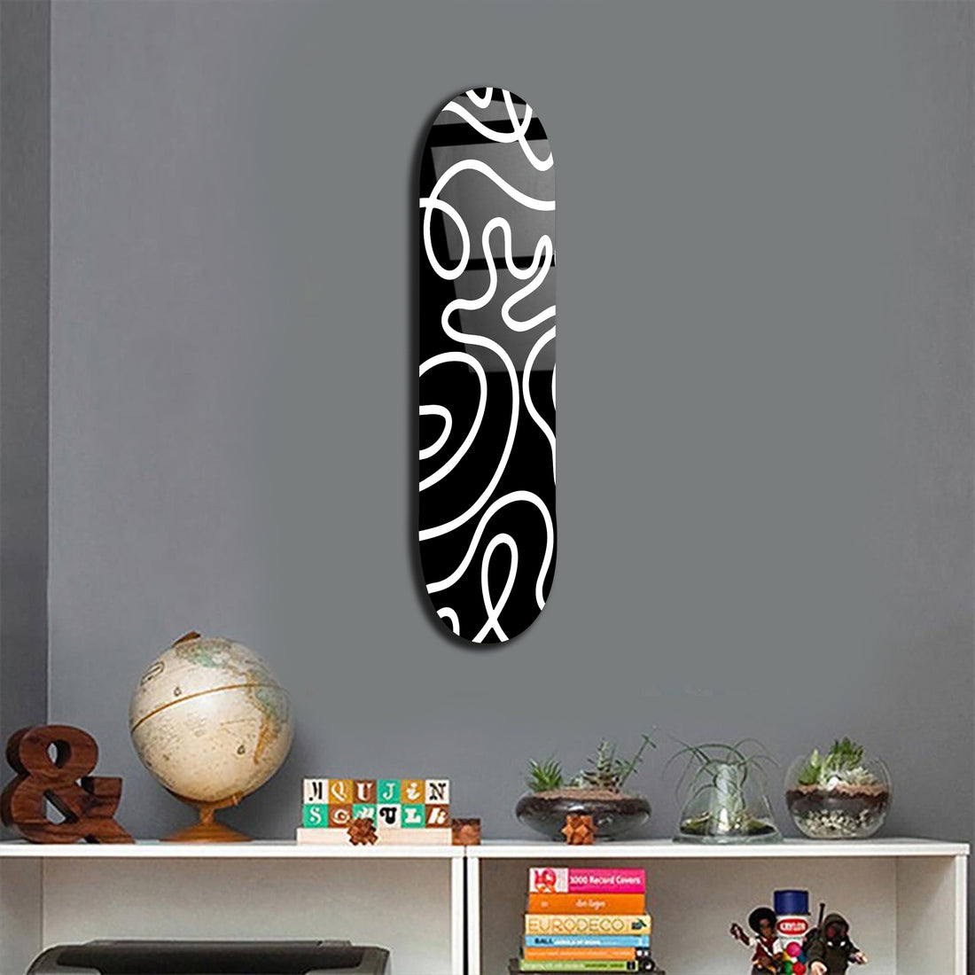Abstract Flow - Plexiglass Skateboard